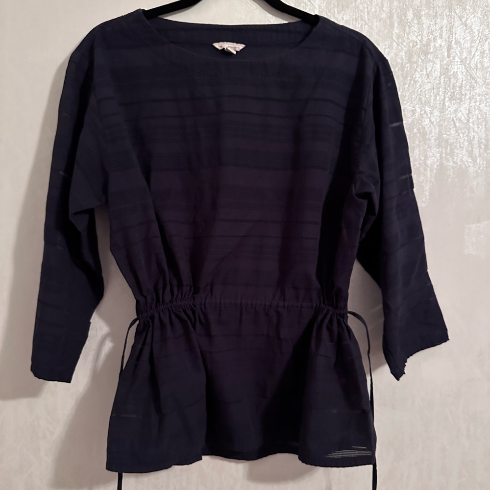 Gap Navy blue gathered waist blouse